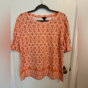 Ann Taylor Factory Orange XL Boxy Short Sleeve Blouse